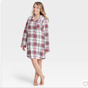 Plaid flannel nightgown